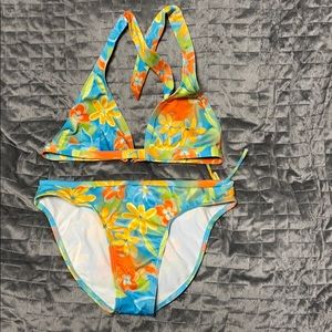 Floral Pattern Bikini Swimsuit